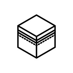 kaaba line icon. Suitable for Islamic designs. part of the Muslim icon. suitable for designing posters, flyers, banners, etc.