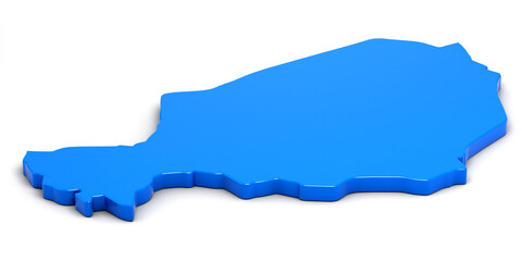3d map of Niger isolated on white background. 3d illustration.