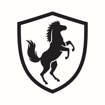 Horse logo black and white