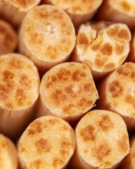 Close up of wooden toothpicks as background.