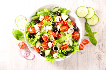 mixed vegetable salad on plate