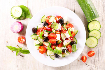 mixed vegetable salad on plate