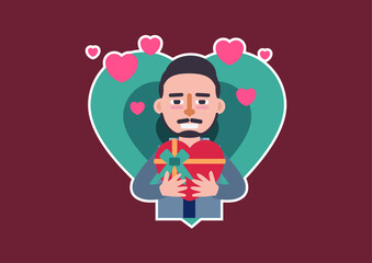 Valentine's day gift illustration for various graphic design and advertising applications