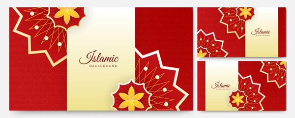 Mandala arabic red Islami design background