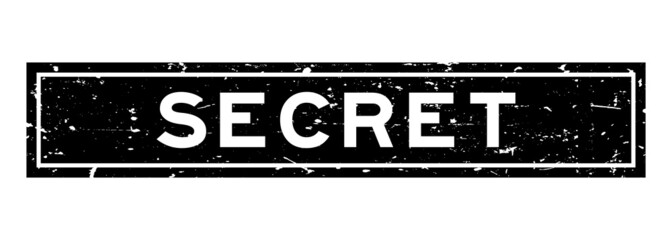 Fototapeta premium Grunge black secret word square rubber seal stamp on white background