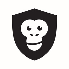 chimp logo black and white