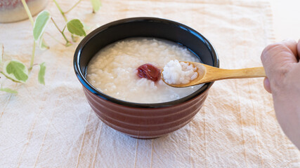 梅干しのお粥 ”Japanese Rice porridge