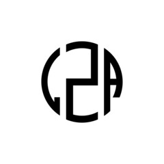 LZA letter logo design. LZA modern letter logo with black background. LZA creative  letter logo. simple and modern letter LZA logo template, LZA circle letter logo design with circle shape. LZA  