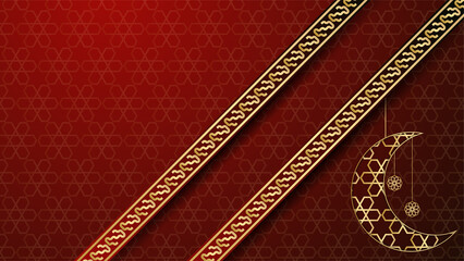 Beautiful Mandala hanging lantern arabic red Islamic design background