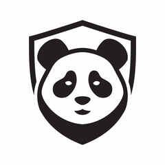 Panda logo black and white