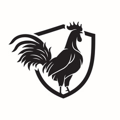 Rooster logo black and white