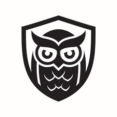 Owl logo black and white