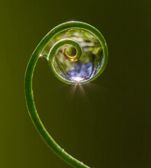 water drop on green leaf
