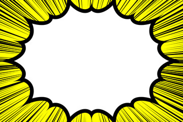 黄色のコミック風集中線のコピースペース