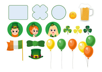 Happy Saint Patrick's Day vector design elements set