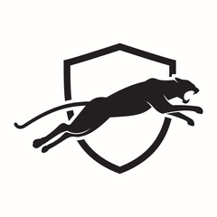 Panther logo black and white © hendrik