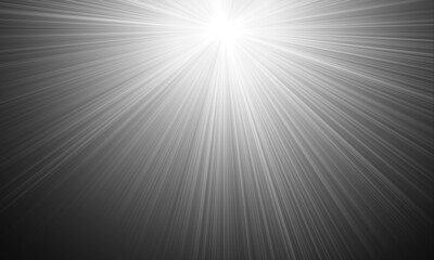 Ray light or sunburst isolated on black background for overlay design or screen blending mode