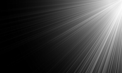 Ray light or sunburst isolated on black background for overlay design or screen blending mode