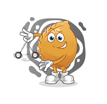 recommend clip art: dumpling hypnotizing cartoon. cartoon mascot vector