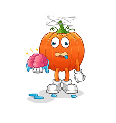 pumpkin no brain vector. cartoon character