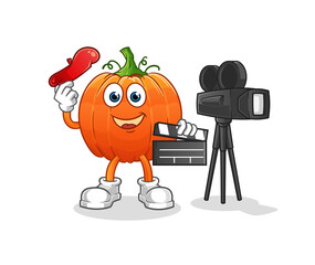 pumpkin director mascot. cartoon vector