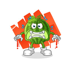 watermelon monster vector. cartoon character