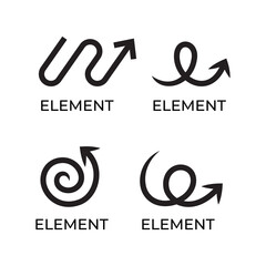 Obraz premium Arrow shape vector logo collection symbol, set of arrows icons template