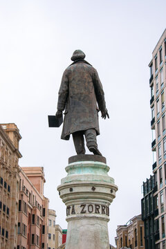 Valladolid, SPAIN - December 20, 2020: statue of the writer Jose Zorrilla