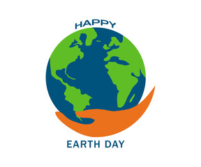 earth day poster illustration, with hands under the earth the goal is for us to always preserve the earth
