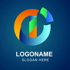 minimalist abstract gradient logo style full collorfull