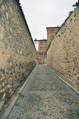 street in a medieval town. outdoor photography.