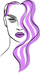 Beautiful fashion portrait vector woman, colorful design for any purposes. 