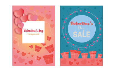 Fototapeta premium Valentine's day greeting cards