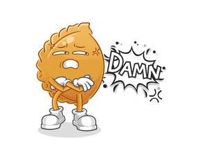 dumpling very pissed off illustration. character vector