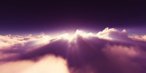 Obraz premium above clouds sunrise sun ray illustration