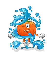 pumpkin fresh with water mascot. cartoon vector