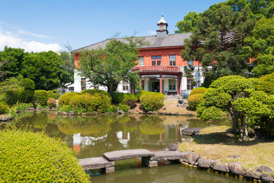Tokyo, Japan - Mar 19 2019 - Koishikawa Botanical Garden in Tokyo, Japan. The gardens date to 1684, when the 5th Tokugawa shogun, Tsunayoshi, established the Koishikawa Medicinal Herb Garden.