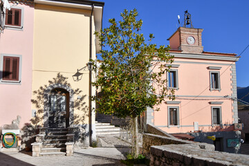 A small square of Campodimele, a medieval town of Lazio region, Italy.
