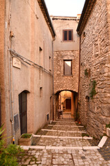 Fototapeta na wymiar An old street of Campodimele, a medieval town of Lazio region, Italy.