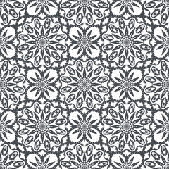 Floral seamless background. Graphic drawing in gray tones on a white background.