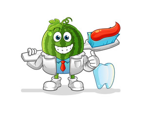 watermelon dentist illustration. character vector