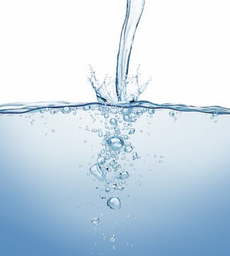 blue liquid water splash with bubble