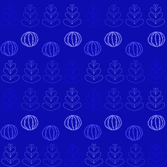 Pattern piccole piante blu sfumato