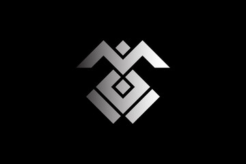 Obraz premium an elegant bulldog logo in silver which is suitable for modern business logos