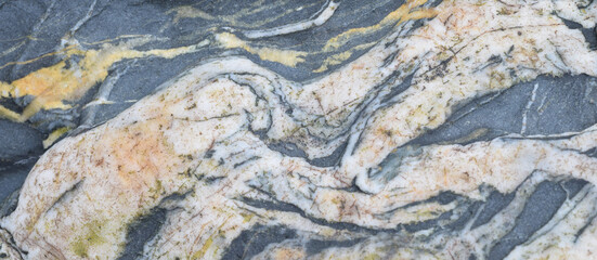 Macro image of slate and quartzite at Rusey Beach Cornwall