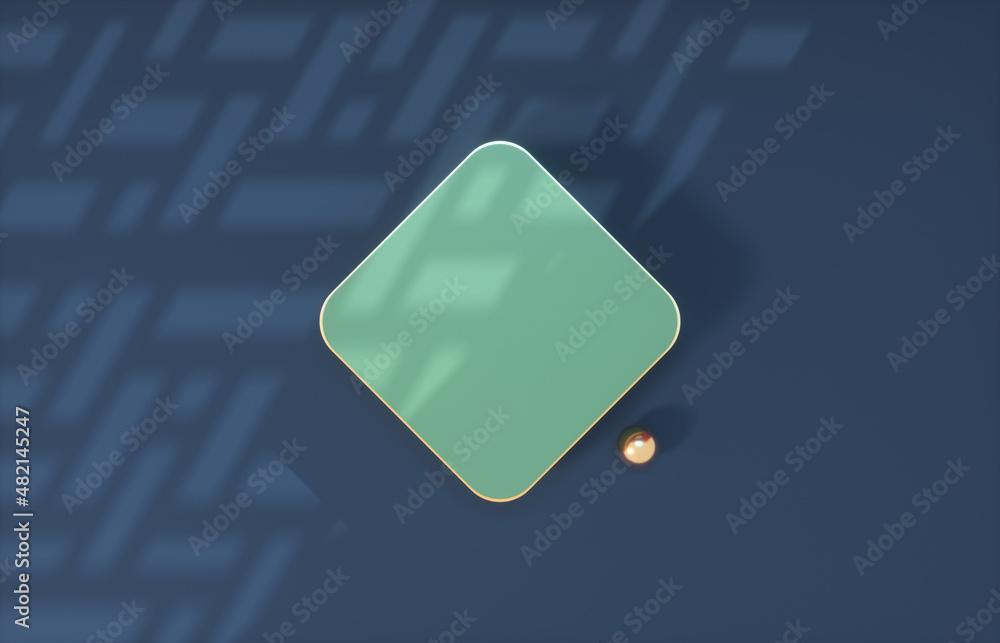 Aufkleber Chinese background with podium for product display. 3d rendering. Top view. Flat lay.