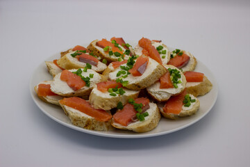 Sandwich with cream cheese and salmon