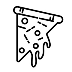 Simple Pizza slice with melted cheese.Pizza Icon Design Vector Symbol Fast Food Meal.