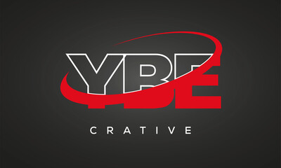 YBE creative letters logo with 360 symbol Logo design