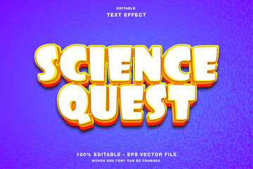 Science Quest Cartoon Game Title Editable Text Effect